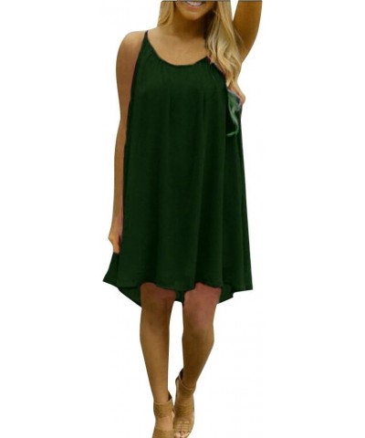 Dress Womens Spaghetti Strap Back Howllow Out Chiffon Beach Short Dress Green 2 $9.11 Dresses