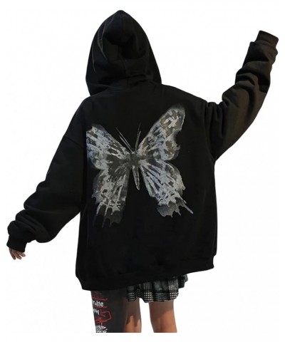 Women Grunge Skeleton Graphic Hooded Sweatshirt Halloween Full Zip Up Hoodie Jacket Coat With Pockets D Black $14.03 Hoodies ...