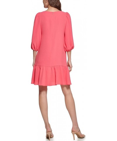 Women's Long Sleeve Faux Wrap Dress Punch $27.33 Dresses