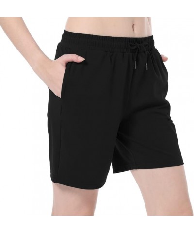 Bermuda Shorts for Women Lounge Active Shorts with Pockets Buttery Soft Yoga Sweat Shorts Workout Casual Black $13.99 Activewear