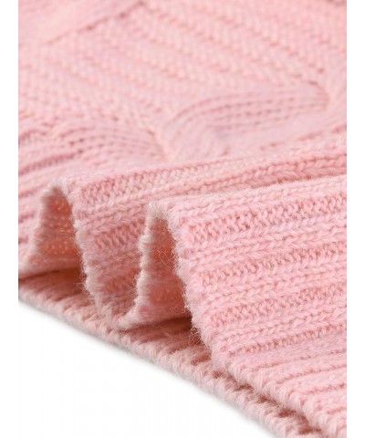 Women's Casual Cardigan Open Front Long Sleeve Cable Knitted Long Sweater Cardigan with Pockets Pink $12.50 Sweaters