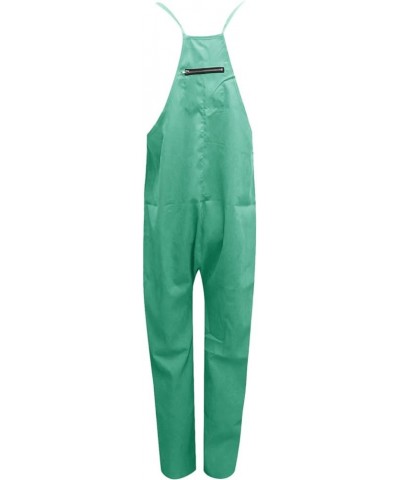 Jumpsuits for Women Casual Loose V Neck Sleeveless Rompers Spaghetti Strap Long Pants Overalls with Pockets C3-mint Green $11...