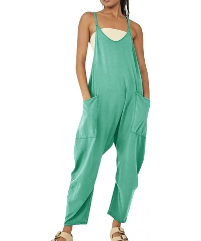 Jumpsuits for Women Casual Loose V Neck Sleeveless Rompers Spaghetti Strap Long Pants Overalls with Pockets C3-mint Green $11...