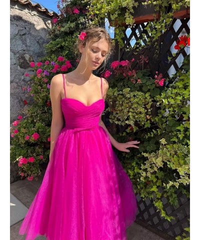 Spaghetti Straps Long Tulle Homecoming Dresses for Women Puffy Prom Dresses A Line Evening Gowns with Pockets Blush Pink $22....