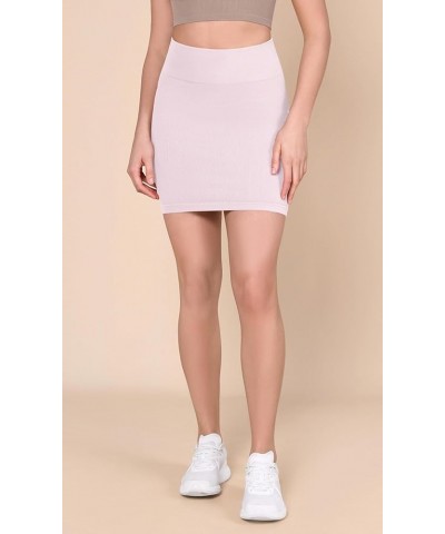 3-Pack Seamless Mini Skirt for Women Ribbed High Waisted Bodycon Basic Pencil Skirts Pink Lace-1 Pack $9.35 Skirts