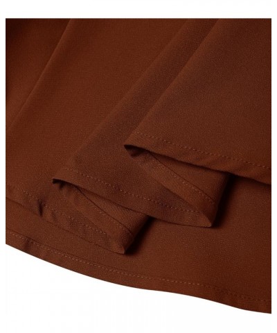 Women's Suspender Skirts Basic High Waist Versatile Flared Skater Skirt Overall Dress A-caramel Brown $17.20 Skirts