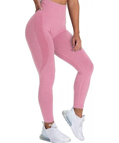 Women High Waisted Seamless Leggings Smile Contour Workout Gym Yoga Pants Tights D Booty Leggings Pink $12.99 Leggings