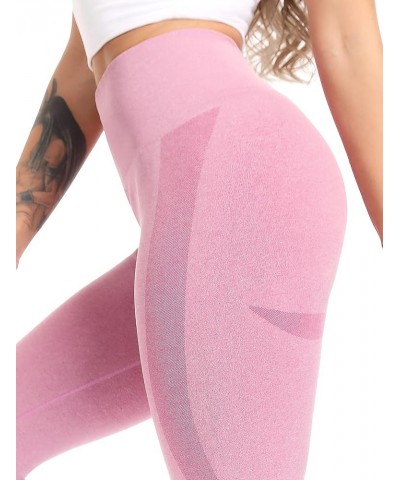 Women High Waisted Seamless Leggings Smile Contour Workout Gym Yoga Pants Tights D Booty Leggings Pink $12.99 Leggings