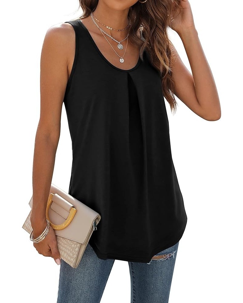 Tank Tops for Women Loose Fit Summer Tops V Neck Sleeveless Tanks Trendy 1-black $17.39 Tanks