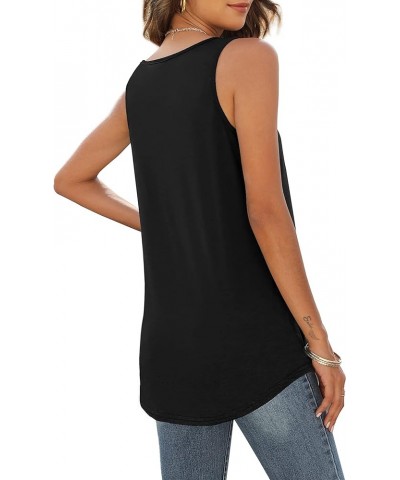 Tank Tops for Women Loose Fit Summer Tops V Neck Sleeveless Tanks Trendy 1-black $17.39 Tanks