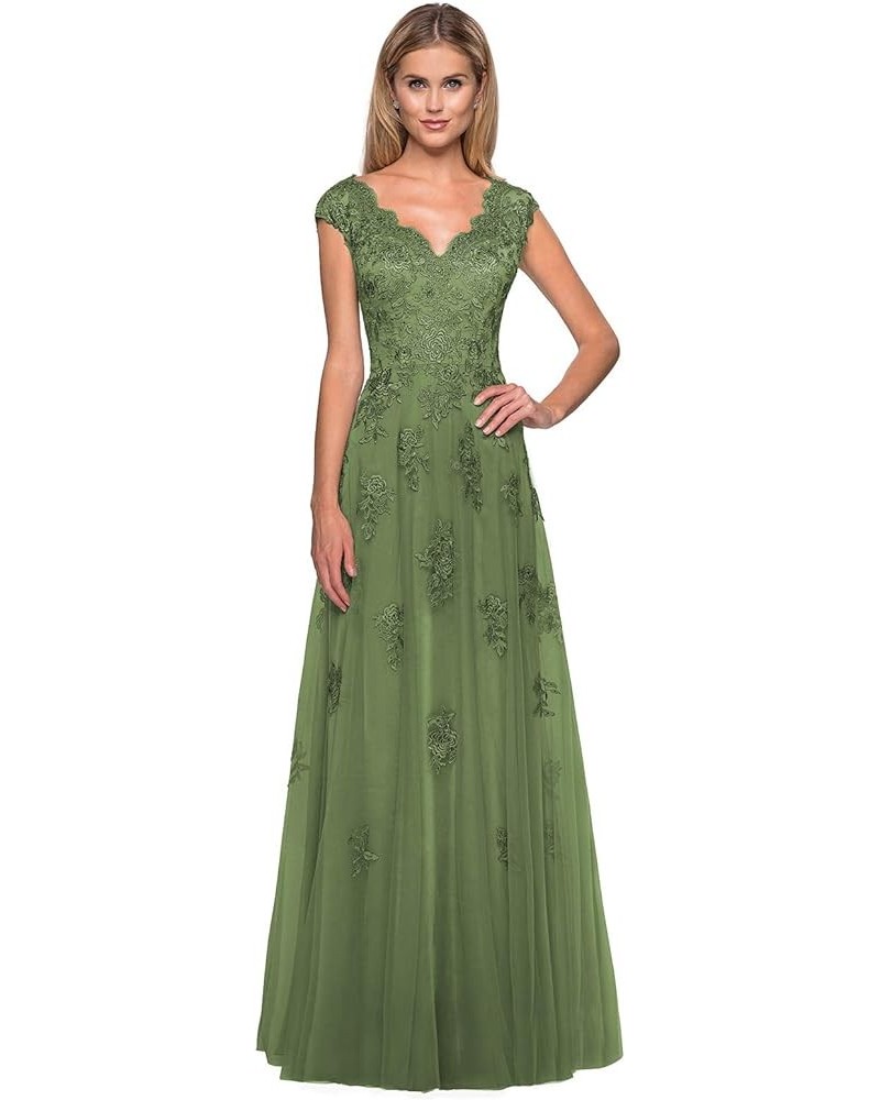 Cap Sleeve Mother of The Bride Dresses Evening Gowns for Women Long Fomal Dresses with Pockets Sage $41.25 Dresses