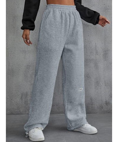 Women's Wide Leg Sweatpants Drawstring Elastic High Waisted Casual Loose Baggy Sweatpants Streetwear Grey Solid $13.74 Active...