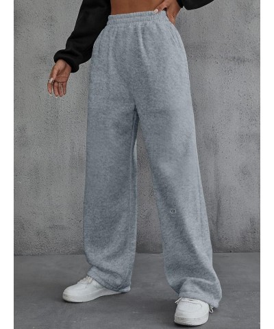 Women's Wide Leg Sweatpants Drawstring Elastic High Waisted Casual Loose Baggy Sweatpants Streetwear Grey Solid $13.74 Active...