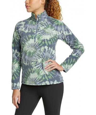 Women's Fast Fleece Raglan-Sleeve 1/4-Zip - Print Dusty Blue $32.44 Jackets