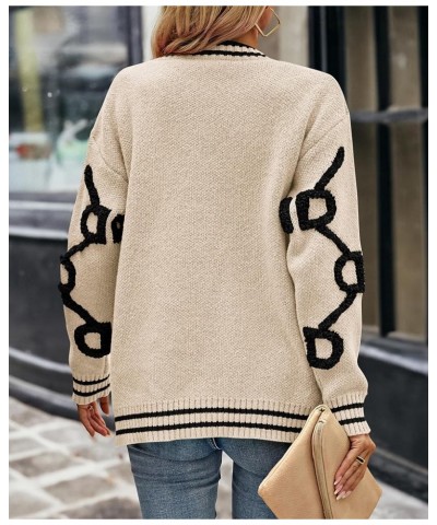 Women's Fall Chunky Knit Cardigan Sweaters Casual Open Front Button Up Winter Coats Outerwear Khaki Black $26.46 Sweaters