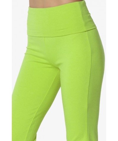 Women's Basic Foldover Waistband Comfy Stretch Cotton Boot Cut Lounge Yoga Pants Green $13.91 Activewear