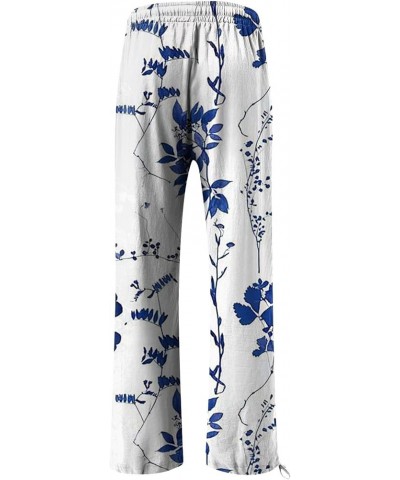 Women's Loose Fitting Pants Fluttering Summer High Waist Drawstring Printed Casual Pants Sweatpants Pants, S-3XL 6-light Blue...