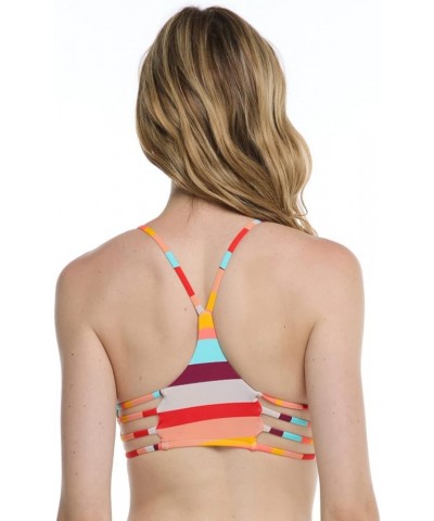 Women's Alani Strappy Back Halter Bikini Top Swimsuit New Wave $20.07 Swimsuits