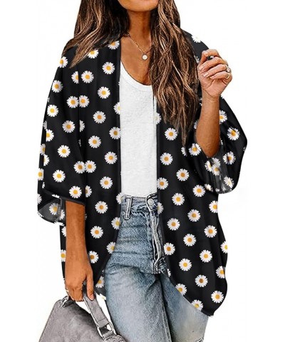 Women's Kimono Cover Ups Tops Lightweight Summer Cardigans 10 Black $10.24 Swimsuits