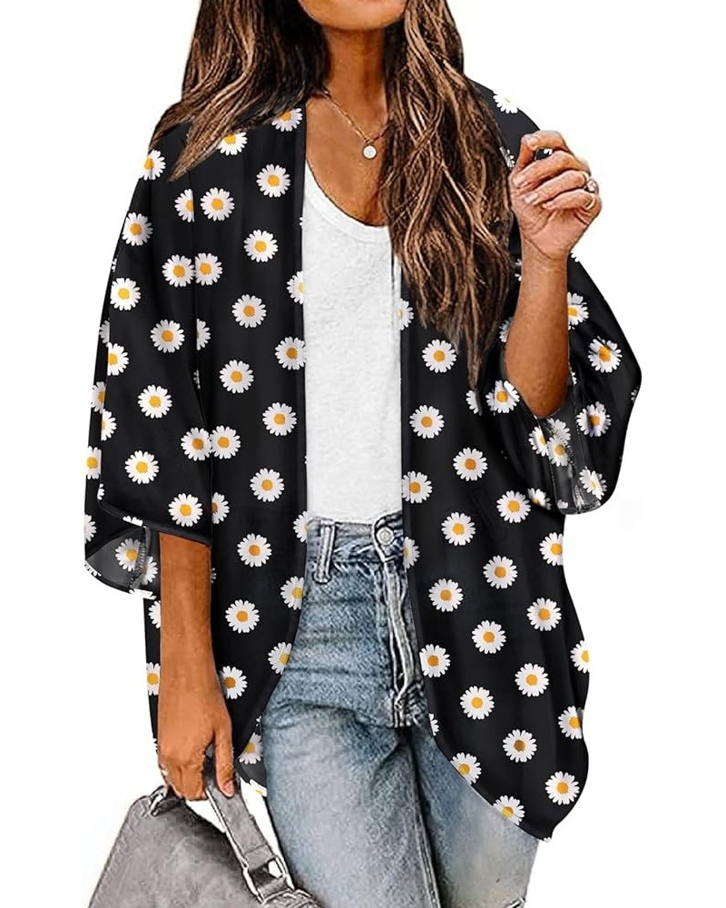 Women's Kimono Cover Ups Tops Lightweight Summer Cardigans 10 Black $10.24 Swimsuits