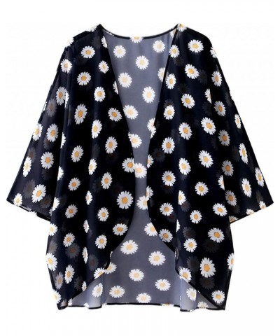 Women's Kimono Cover Ups Tops Lightweight Summer Cardigans 10 Black $10.24 Swimsuits