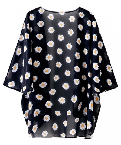 Women's Kimono Cover Ups Tops Lightweight Summer Cardigans 10 Black $10.24 Swimsuits