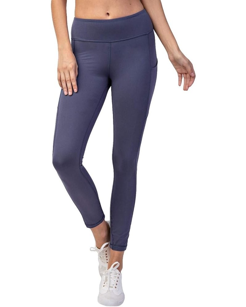 Full Length High Waist Super Soft Workout Yoga Fitness Pants with Optional Pockets Vintage Denim - Pocket $12.83 Activewear