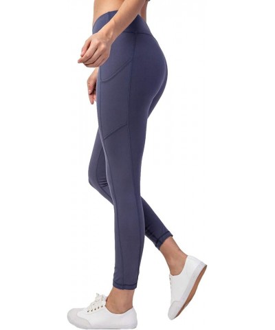 Full Length High Waist Super Soft Workout Yoga Fitness Pants with Optional Pockets Vintage Denim - Pocket $12.83 Activewear