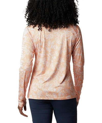 Women's Super Tidal Tee Long Sleeve Light Juice Archive Palms Print $22.24 Activewear