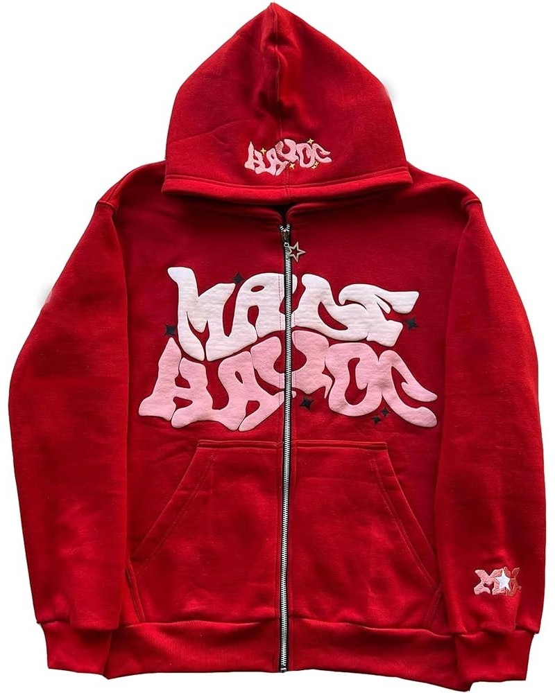 Pink Spider Full Zip Hoodie Y2k Rhinestone Skull Streetwear Skeleton Hoodies Goth Grunge Oversized Jacket M-red $19.03 Hoodie...