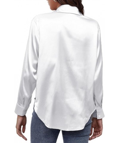 Womens Long Sleeve Button Down Shirts Work Business Casual Blouses Tops White 10 $12.50 Blouses