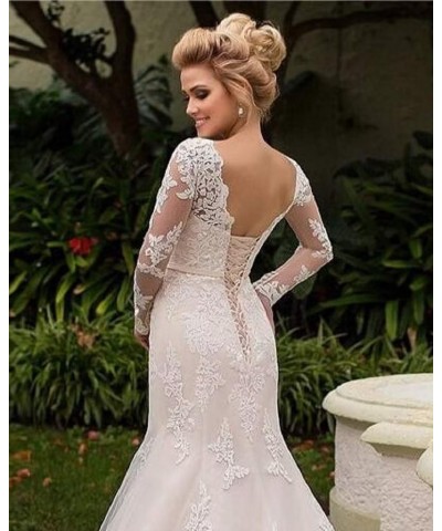 Women's Mermaid Wedding Dresses for Bride Sexy Tiered Ruffle Open Lace Appliques Bridal Gowns Style E-white $49.35 Dresses