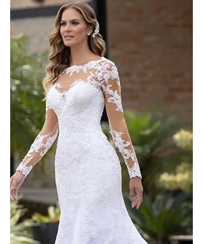 Women's Mermaid Wedding Dresses for Bride Sexy Tiered Ruffle Open Lace Appliques Bridal Gowns Style E-white $49.35 Dresses