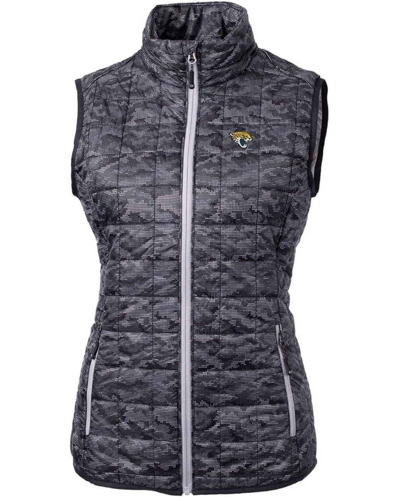 Women's NFL Rainier Printed Full-Zip Puffer Vest Jacksonville Jaguars, Black $34.23 Vests