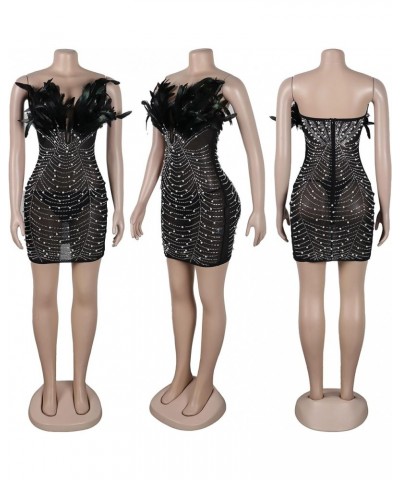 Women's Sexy Rhinestone Sleeveless Night Club Dress Party Clubwear for Women A2 Black $25.06 Dresses