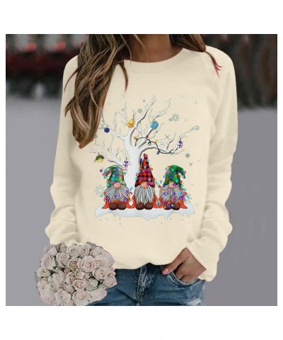 Merry Christmas Sweatshirt for Women Cute Red Wine Glass With Santa Hat Xmas Graphic Hoodies 2023 Trendy Crew Neck Tops Beige...