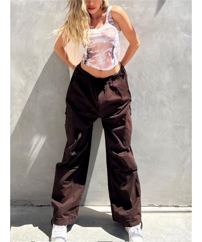 Women Baggy Cargo Pants Hip Hop Drawstring Jogger Sweatpant Casual Loose Wide Leg Trouser Y2K Hippie Punk Streetwear Green $1...