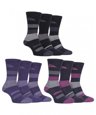 3 Pack Womens Striped Lightweight Anti Blister Padded Cotton Summer Hiking Socks Sbls002cha $11.19 Activewear