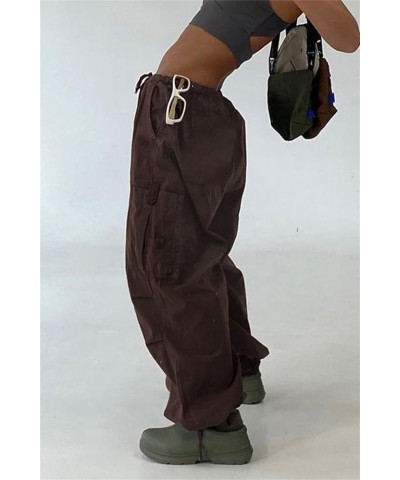 Women Baggy Cargo Pants Hip Hop Drawstring Jogger Sweatpant Casual Loose Wide Leg Trouser Y2K Hippie Punk Streetwear Green $1...