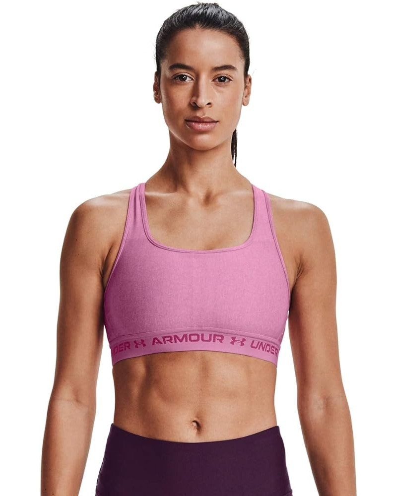 Women's Crossback Mid Impact Sports Bra Planet Pink Light Heather (680)/Pink Quartz $10.03 Lingerie