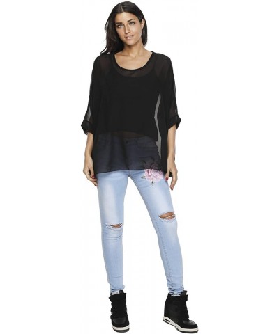 Womens Loose Casual Batwing Sleeve Chiffon Shirt Boho Style Tops Blouse Multi4 $10.54 Blouses