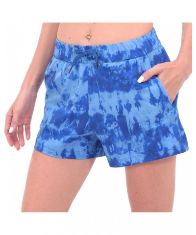 Womens Shorts Joggers for Summer Casual Athletic Running Hiking Workout Gym Shorts Lounge Shorts Plus Size Blue Tie-dyed $12....