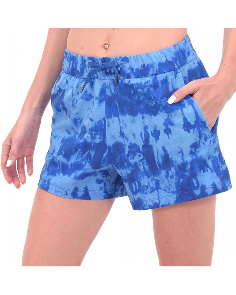 Womens Shorts Joggers for Summer Casual Athletic Running Hiking Workout Gym Shorts Lounge Shorts Plus Size Blue Tie-dyed $12....