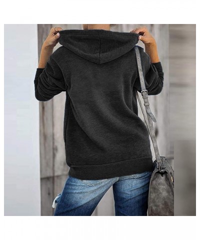 Womens Zip Up Hoodie 2023 Fall Fashion Clothes Long Sleeve Lightweight Hooded Sweatshirts Casual Loose Jackets 02 Black $6.81...