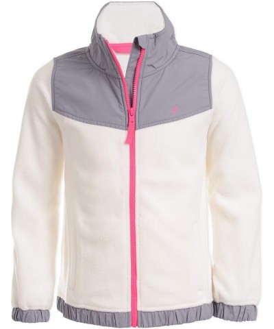 Girls' Full-Zip Fleece Jacket, Signature Logo Design, Lightweight & Wind Resistant Cream/Grey $12.42 Jackets