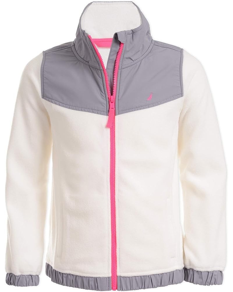 Girls' Full-Zip Fleece Jacket, Signature Logo Design, Lightweight & Wind Resistant Cream/Grey $12.42 Jackets