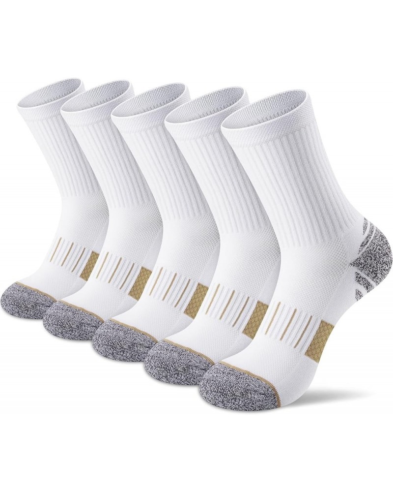 Crew Socks Women 5/6 Pairs, Hiking Athletic Running Crew Socks with Support Cushioned Socks 5 Pairs White Crew Socks $15.59 A...