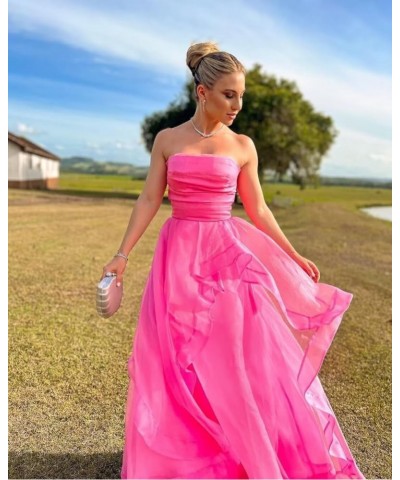 Women's Strapless Chiffon Prom Dress Long Sleeveless A line Bridesmaid Dresses Formal Evening Gown Wedding Dresses Ivory $46....