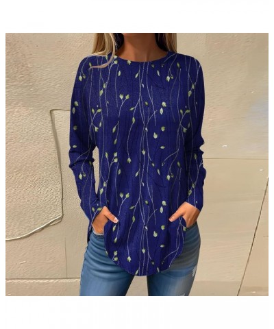 Sweatshirts for Women Long Sleeve Crewneck Curved Hem Tunic Tops Pullovers Casual Loose Fall Winter T-Shirts Blouse 2-blue $6...