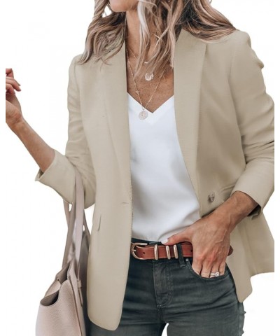 2023 Womens Blazers Casual Long Sleeve Open Front Lapel Collar Work Office Jacket Summer Outwear Khaki $23.99 Blazers